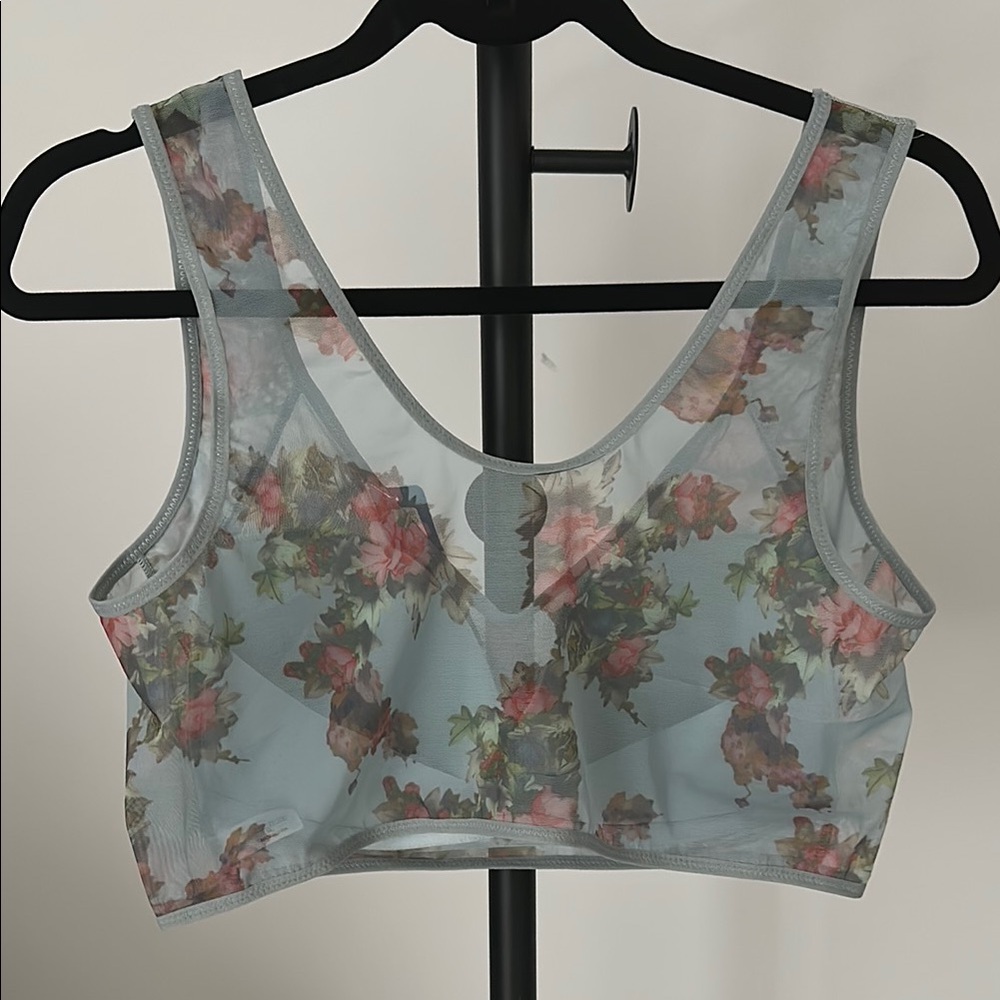 ☀️Blue and Pink Floral Bra with Wide Straps (set of two) - Picture 3 of 4